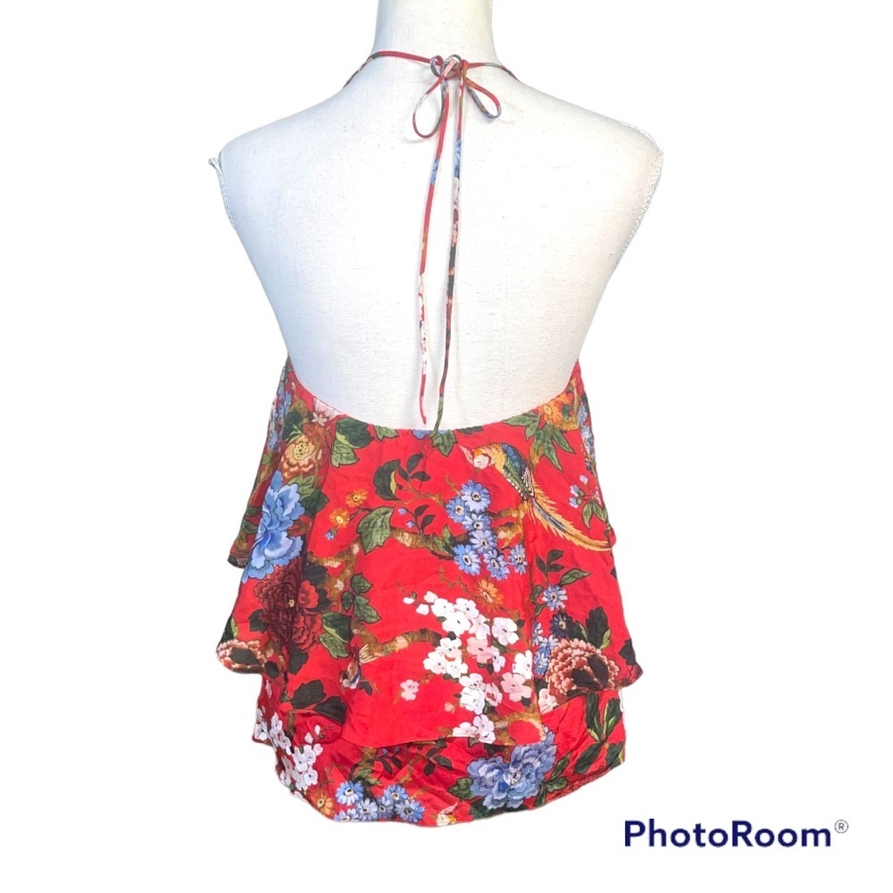 NWT Alice + Olivia Marybeth Sleeveless Floral Ruffle Top - Picture 4 of 6